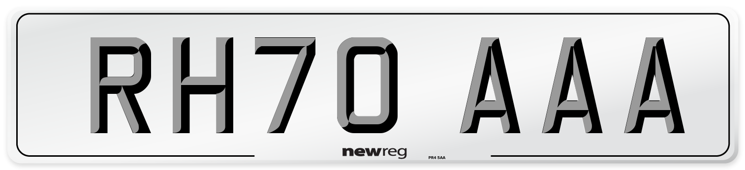 RH70 AAA Number Plate from New Reg